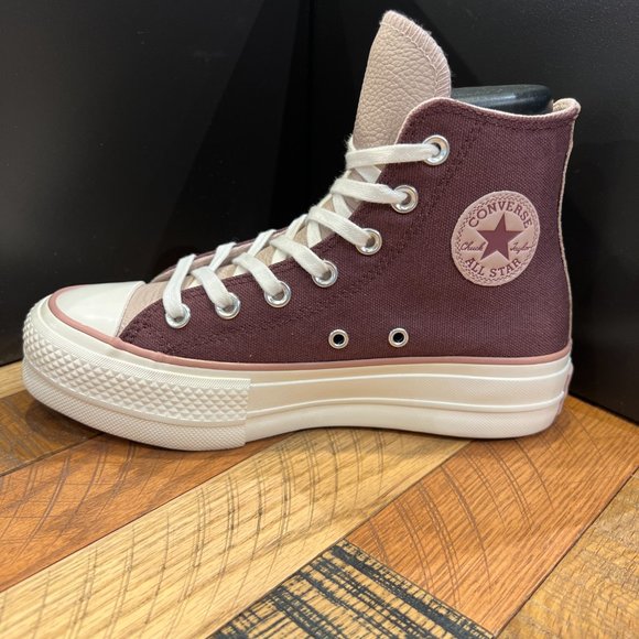 Converse Chuck Taylor All Star Lift Platform High Dark Wine Women's Sneakers - Picture 2 of 5